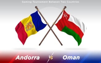 Andorra versus Oman Two Countries Flags - Illustration