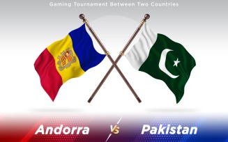 Andorra versus Pakistan Two Countries Flags - Illustration
