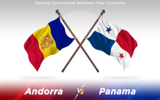 Andorra versus Panama Two Countries Flags - Illustration