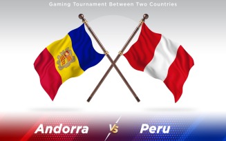 Andorra versus Peru Two Countries Flags - Illustration