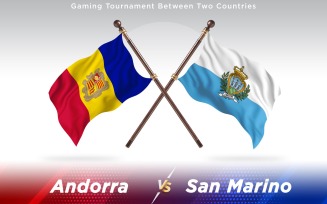 Andorra versus San Marino Two Countries Flags - Illustration