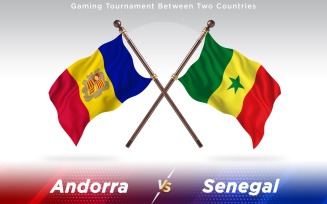 Andorra versus Senegal Two Countries Flags - Illustration