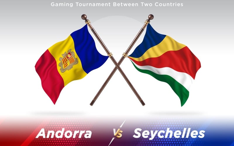 Andorra versus Seychelles Two Countries Flags - Illustration