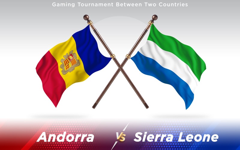 Andorra versus Sierra Leone Two Countries Flags - Illustration