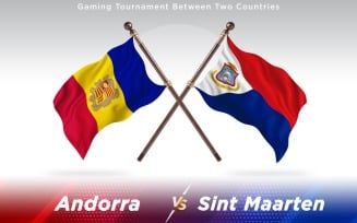 Andorra versus Sint Maarten Two Countries Flags - Illustration