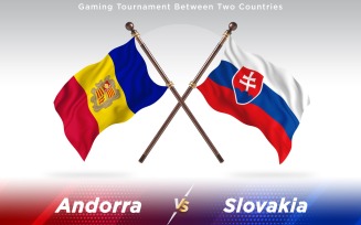 Andorra versus Slovakia Two Countries Flags - Illustration