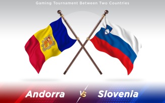 Andorra versus Slovenia Two Countries Flags - Illustration