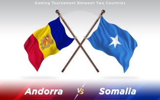 Andorra versus Somalia Two Countries Flags - Illustration