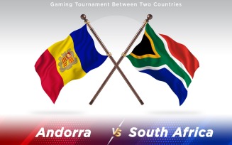 Andorra versus South Africa Two Countries Flags - Illustration