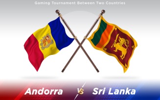 Andorra versus Sri Lanka Two Countries Flags - Illustration