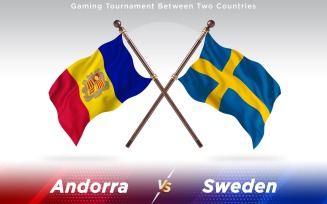 Andorra versus Sweden Two Countries Flags - Illustration