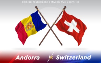 Andorra versus Switzerland Two Countries Flags - Illustration