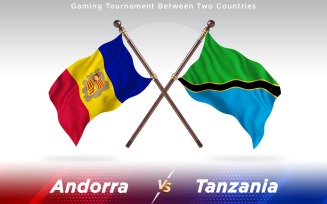 Andorra versus Tanzania Two Countries Flags - Illustration