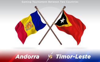 Andorra versus Timor-Leste Two Countries Flags - Illustration