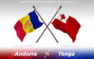 Andorra versus Tonga Two Countries Flags - Illustration