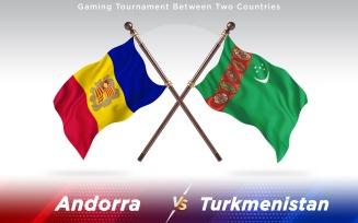 Andorra versus Turkmenistan Two Countries Flags - Illustration