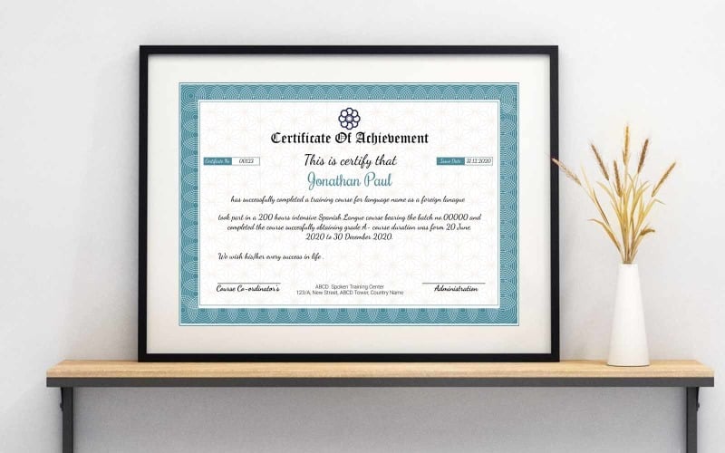 Achievement Certificate Template