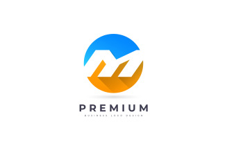 Gradient Style Letter M Design Logo Template