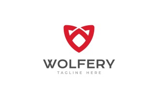 Wolf Monogram Logo Template