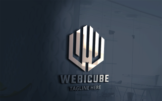 Web Cube Letter W Logo Template