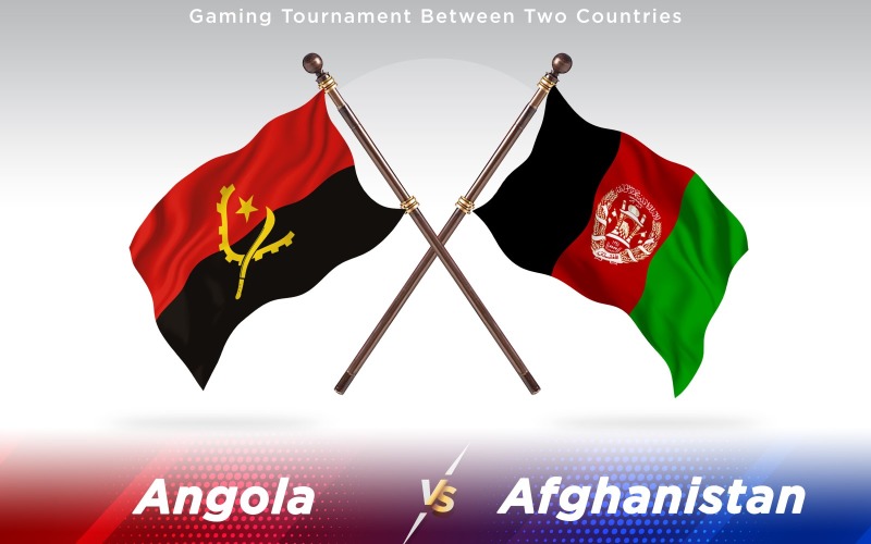 Angola versus Afghanistan Two Countries Flags - Illustration