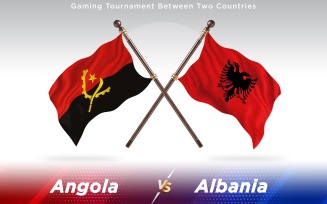 Angola versus Albania Two Countries Flags - Illustration