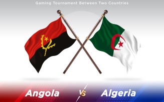 Angola versus Algeria Two Countries Flags - Illustration