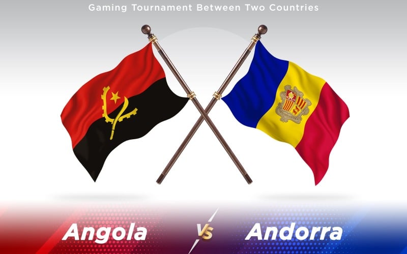 Angola versus Andorra Two Countries Flags - Illustration