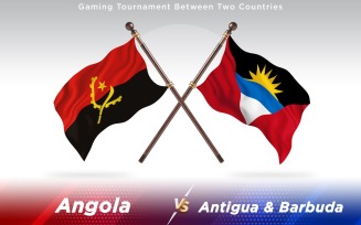 Angola versus Antigua and Barbuda Two Countries Flags - Illustration