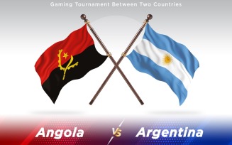 Angola versus Argentina Two Countries Flags - Illustration