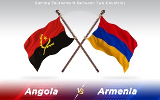 Angola versus Armenia Two Countries Flags - Illustration