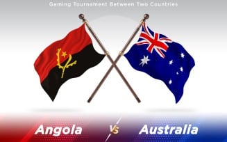 Angola versus Australia Two Countries Flags - Illustration