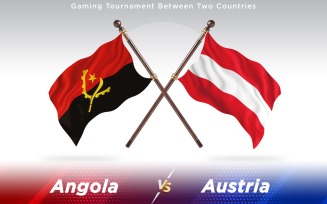 Angola versus Austria Two Countries Flags - Illustration