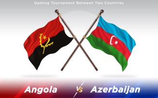 Angola versus Azerbaijan Two Countries Flags - Illustration
