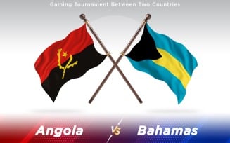 Angola versus Bahamas Two Countries Flags - Illustration