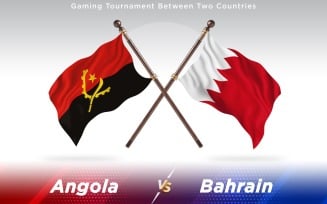 Angola versus Bahrain Two Countries Flags - Illustration