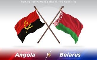 Angola versus Belarus Two Countries Flags - Illustration