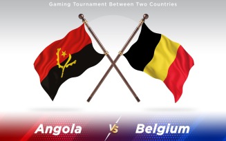 Angola versus Belgium Two Countries Flags - Illustration