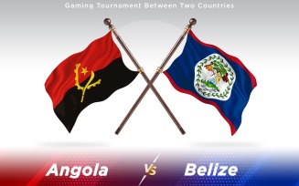 Angola versus Belize Two Countries Flags - Illustration