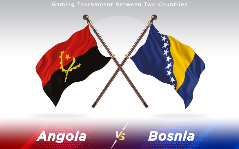 Angola versus Bosnia Two Countries Flags - Illustration