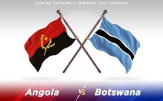 Angola versus Botswana Two Countries Flags - Illustration