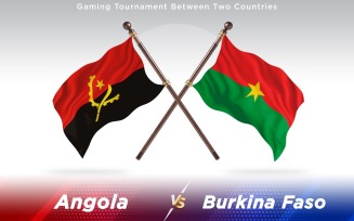 Angola versus Burkina Faso Two Countries Flags - Illustration