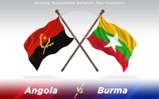 Angola versus Burma Two Countries Flags - Illustration