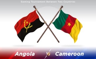 Angola versus Cameroon Two Countries Flags - Illustration