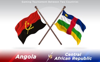 Angola versus Central African Republic Two Countries Flags - Illustration