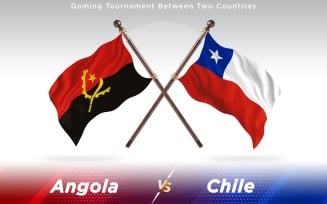 Angola versus Chile Two Countries Flags - Illustration