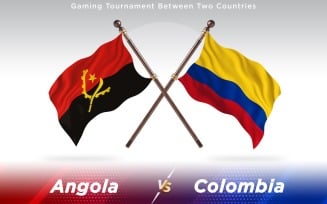 Angola versus Colombia Two Countries Flags - Illustration