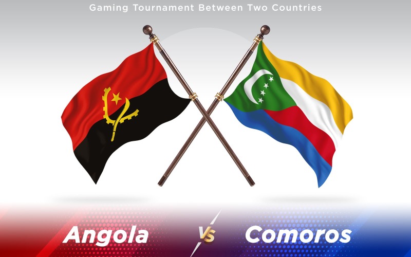 Angola versus Comoros Two Countries Flags - Illustration