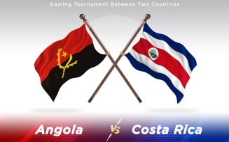 Angola versus Costa Rica Two Countries Flags - Illustration