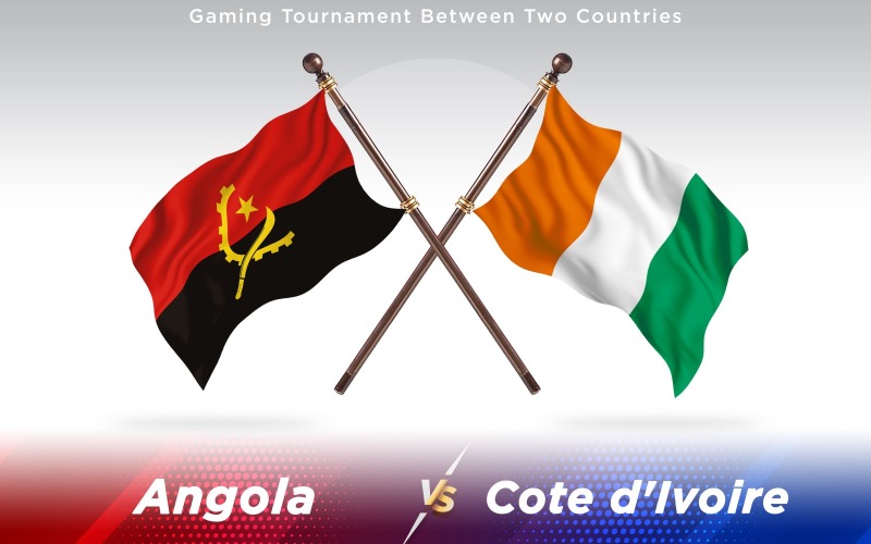 Angola versus Cote d'Ivoire Two Countries Flags - Illustration